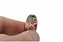 Vintage craft Ring Emerald Original Vintage 14K Rose Gold vrc080r
